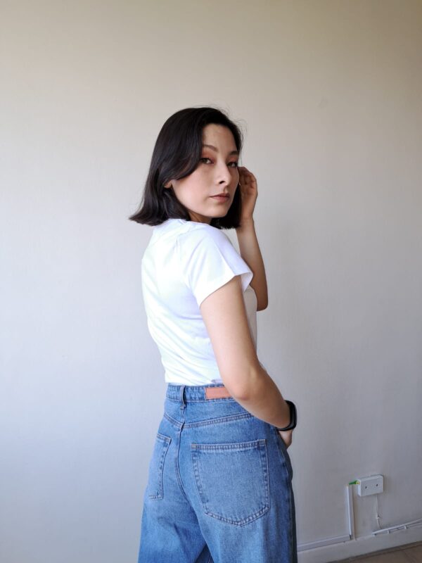 POLERA MANGA CORTA BLACA MUJER - Imagen 4