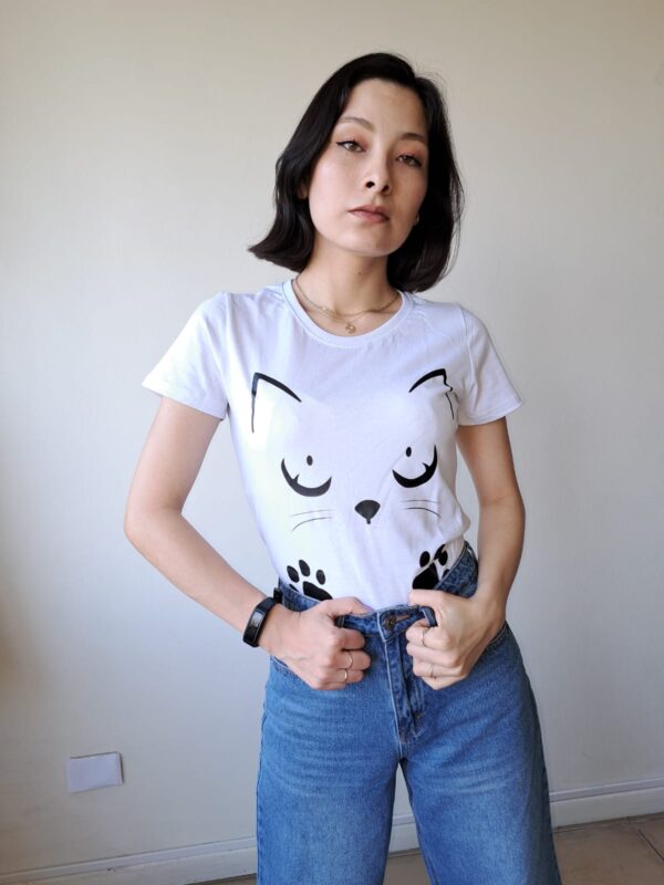 POLERA MANGA CORTA BLACA MUJER