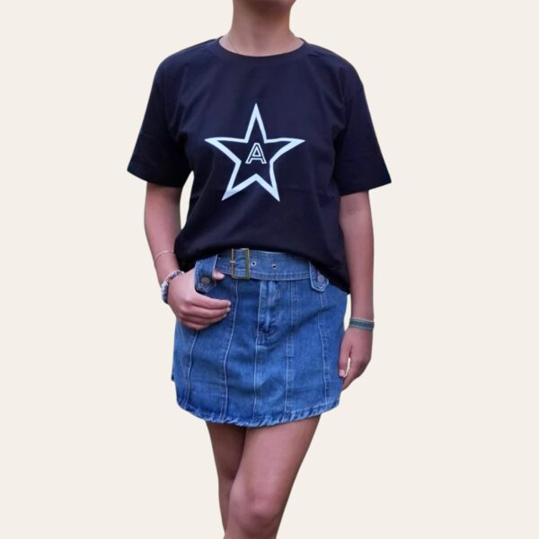 POLERA ESTRELLA OVERSIZE  ALGODON MUJER