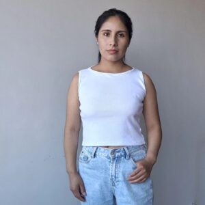 CROP TOP BLANCO SIN MANGAS  MUJER