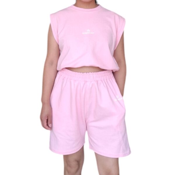 CONJUNTO CORTO ROSA PIQUE MUJER - Imagen 3