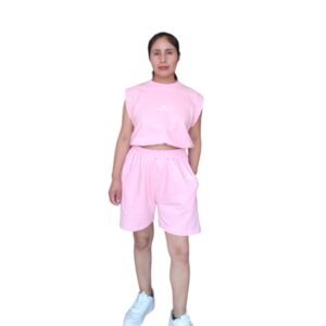 CONJUNTO CORTO ROSA PIQUE MUJER